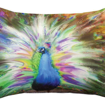 Color Splash Peacock Pillow