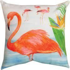 Flora the Flamingo Beach Pillow