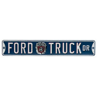 Ford Truck Drive Embossed Metal Street Sign