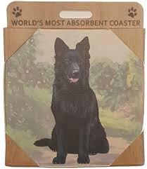 German Shepherd Black Coaster Sq.