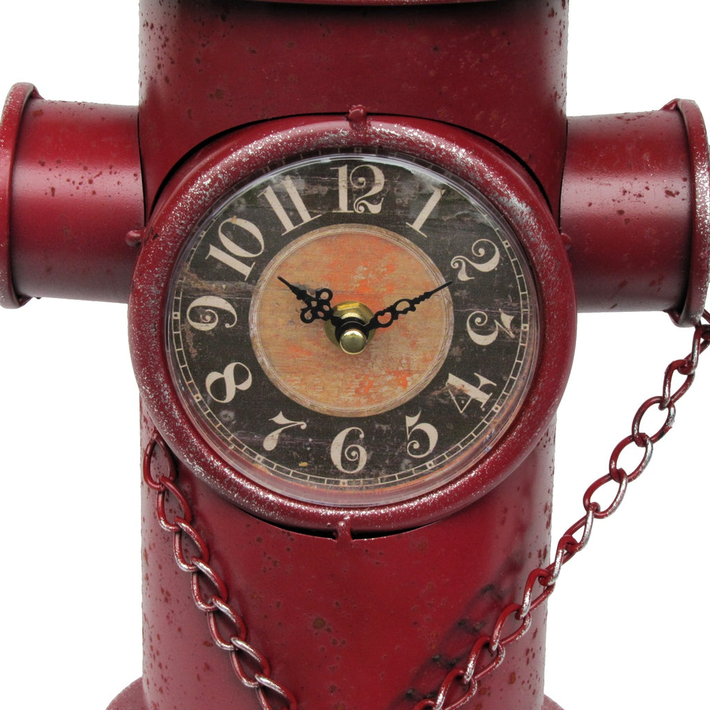 Red Fire Plug Hydrant Clock Fireman Firefighter Gift FD Dept Department Decor Red Fire Plug Hydrant Clock Fireman Firefighter Gift FD Dept Department Decor