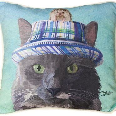 Cats In Hat With Hedgehog