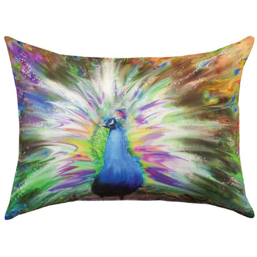 Color Splash Peacock Pillow