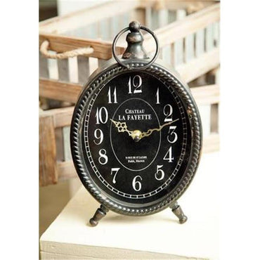 Oval Table Clock Black