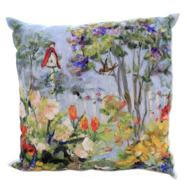Red Roof Birdhouse Pillow