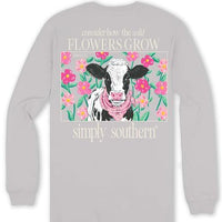 Simply Southern Long Sleeve Shirt- Flowers/Cow