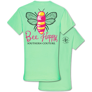 Southern Couture Bee Happy-Mint Medium