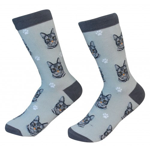 Silver Tabby Cat Socks