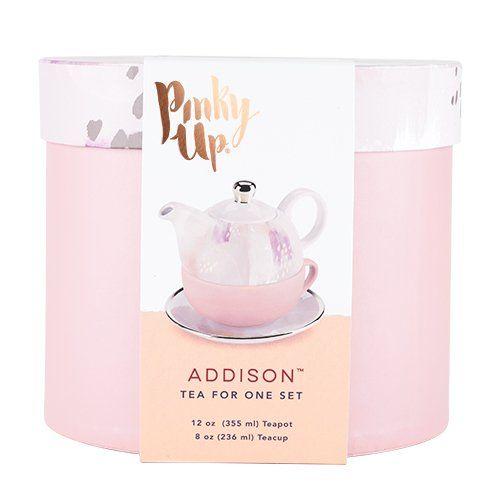 Addison Pink Abstract Tea for One Set