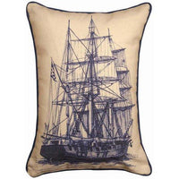 Antique Ship Blue 2 Pillow