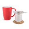 Bailey Red Ceramic Tea Mug & Infuser