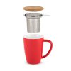 Bailey Red Ceramic Tea Mug & Infuser