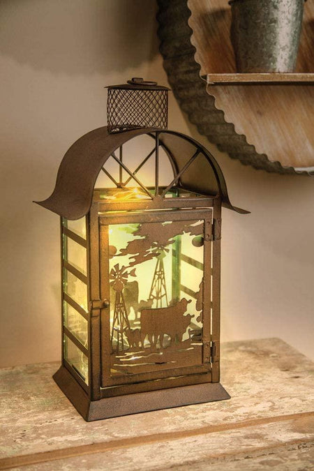 Barn Silouette LED Lantern