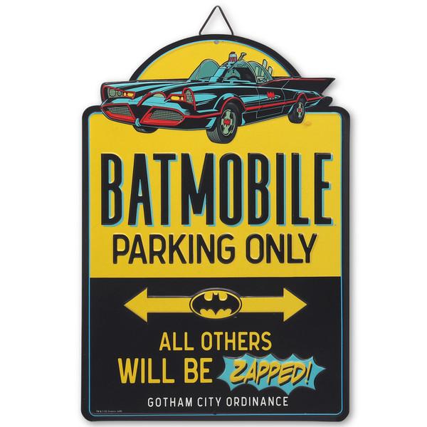 Batmobile Parking Only Embossed Metal Sign