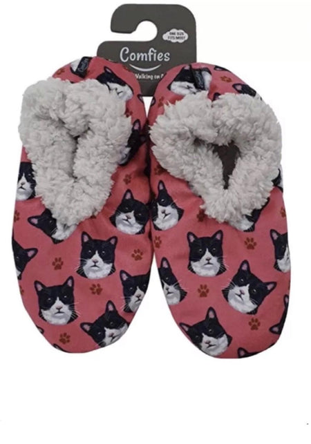 Black and White Cat Slippers