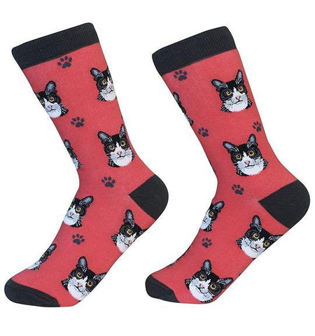 Black and White Cat Socks