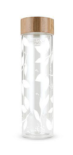 Blair White Leaf Pattern Glass Travel Infuser