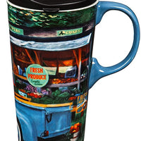 Blue Farm Truck- Ceramic Travel Cup