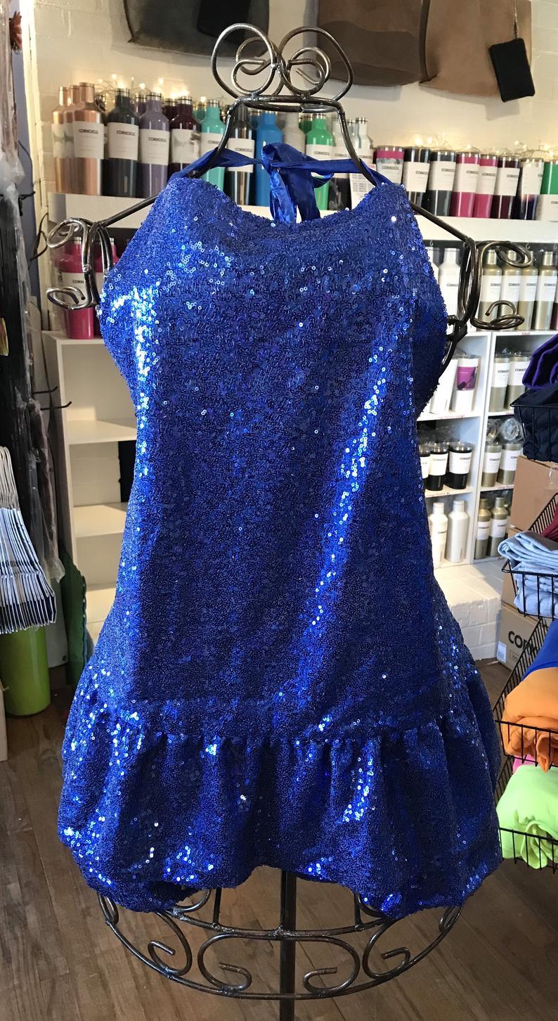 Blue Sequin Apron