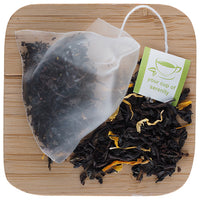 Enjoy the flavors and aromas of Kentucky's best-known beverage infused into a custom blend of handpicked Chinese and Indian teas. Make mine a double!  Ingredients: Premium black tea, sunflower petals, calendula petals, natural organic flavoring