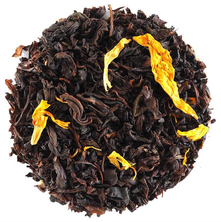Enjoy the flavors and aromas of Kentucky's best-known beverage infused into a custom blend of handpicked Chinese and Indian teas. Make mine a double!  Ingredients: Premium black tea, sunflower petals, calendula petals, natural organic flavoring