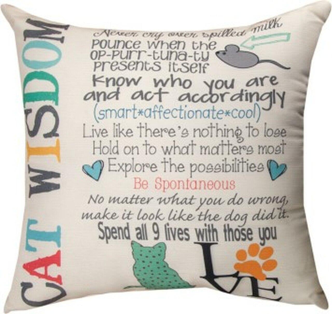 Cat Wisdom 18" Pillow