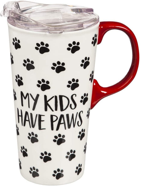 Ceramic Travel Cup- My Kids Have Paws