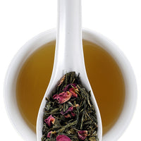 We've blended Japanese sencha green tea with rose petals and cherries to give you all the flavor and aroma of a springtime orchard. Try it cold-steeped as well!  ﻿Ingredients: Premium green tea, rose petals, natural flavoring