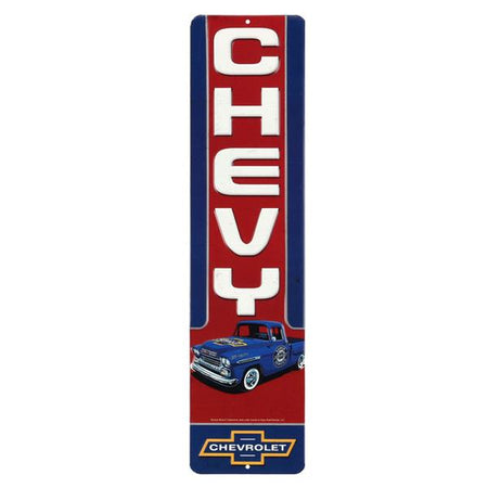 Chevy Truck Vertical Embossed Metal Sign