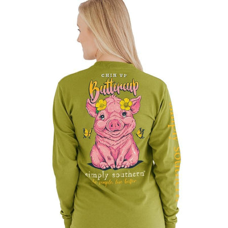 Chin Up Buttercup Pig Shirt-Medium