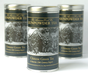 If a Civil War soldier was fortunate to have tea in his backpack, it was likely to be a Chinese green tea called Gunpowder. This tea was named by early Dutch East India buyers who thought the tightly-rolled leaves resembled gunpowder
