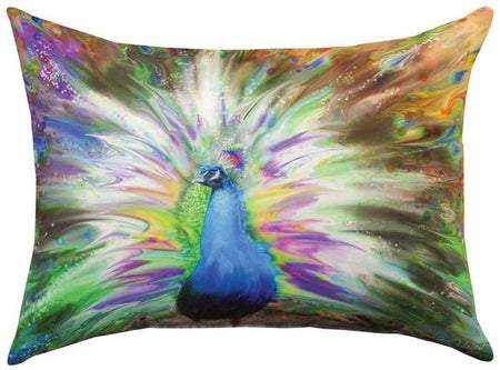 Color Splash Peacock Pillow