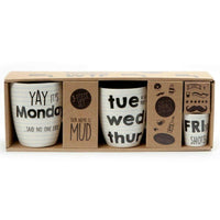 Days of the Week Triple Mugs