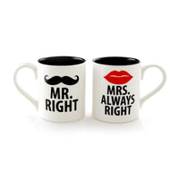 Mr and Mrs Right Mug Set