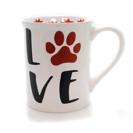 I Love My Furry Pet Glitter Mug