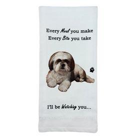 Every Bite Towel- Tan/White Shih Tzu Puppy