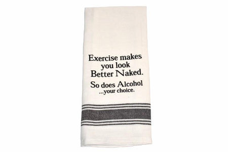 Excercise/Alcohol Tea Towel