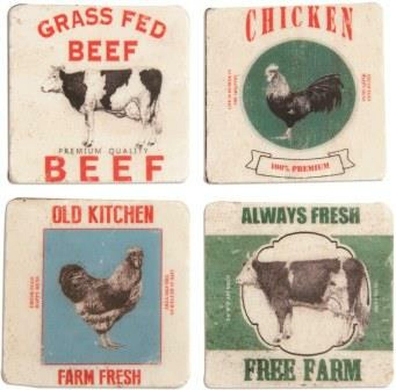 Farm Fed Coaster Set of 4
