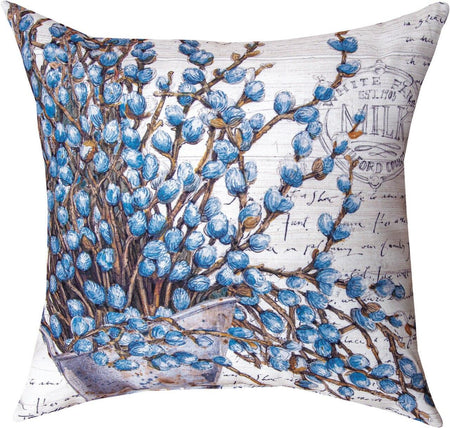 Farmhouse Blue Flowers Pillow
