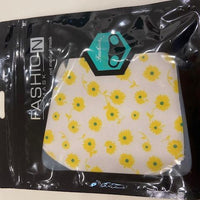 Flower Fashion Mask-Yellow/White