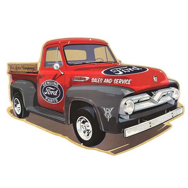 Ford - Truck "Sales And Service" Embossed Metal Sign