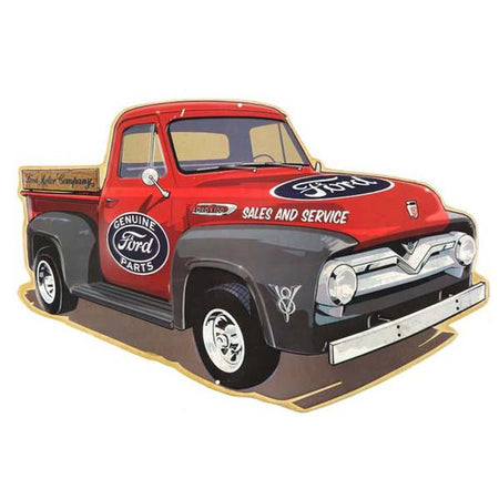 Ford - Truck "Sales And Service" Embossed Metal Sign