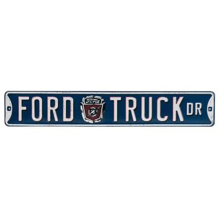 Ford Truck Drive Embossed Metal Street Sign