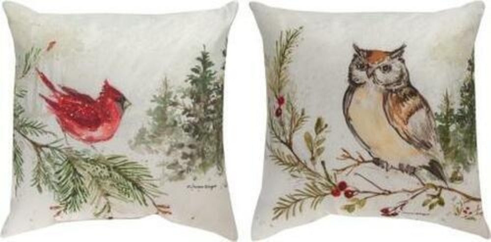 Forest Owl/Cardinal Pillow