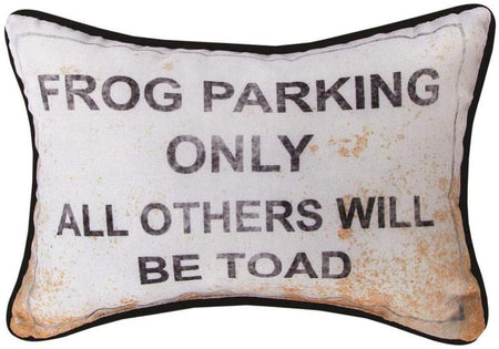 Frog Parking Only Word Pillow