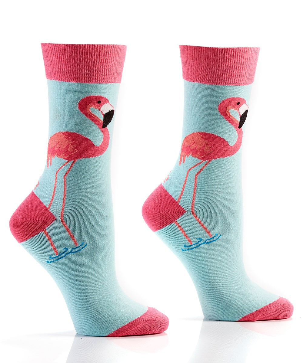 Women Crew Sock Flamingoes
