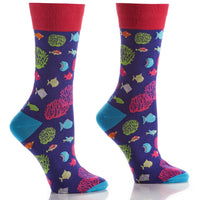 Ctn,Plys&Spx WmnCrwSck-Aqua