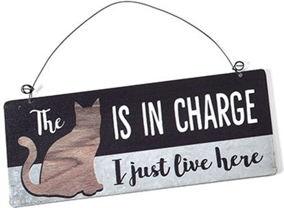Cat Is In Charge Sign