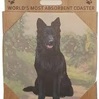 German Shepherd Black Coaster Sq.