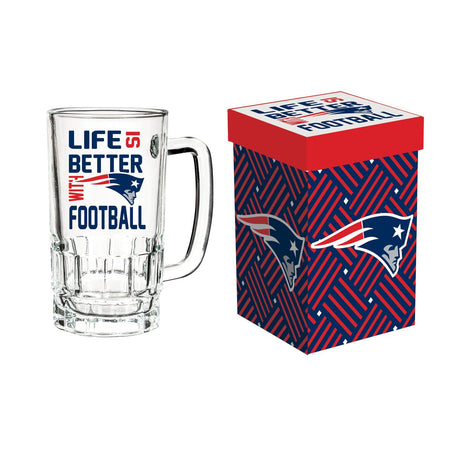 Glass Tankard Cup- New England Patriots